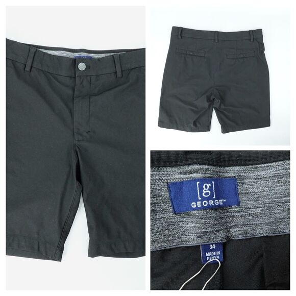 4 Chino Shorts Mens 34 Black Blue Uniqlo Calvin Klein Gerry George School Work - Picture 11 of 16